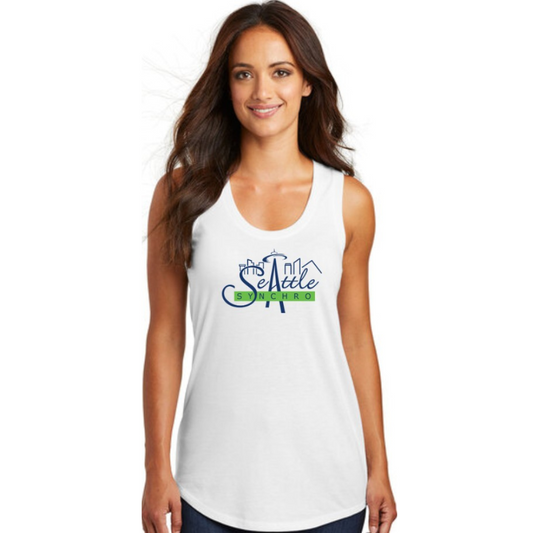 Seattle Synchro Racerback Tank Top White