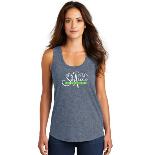 Seattle Synchro Racerback Tank Top Heather Navy