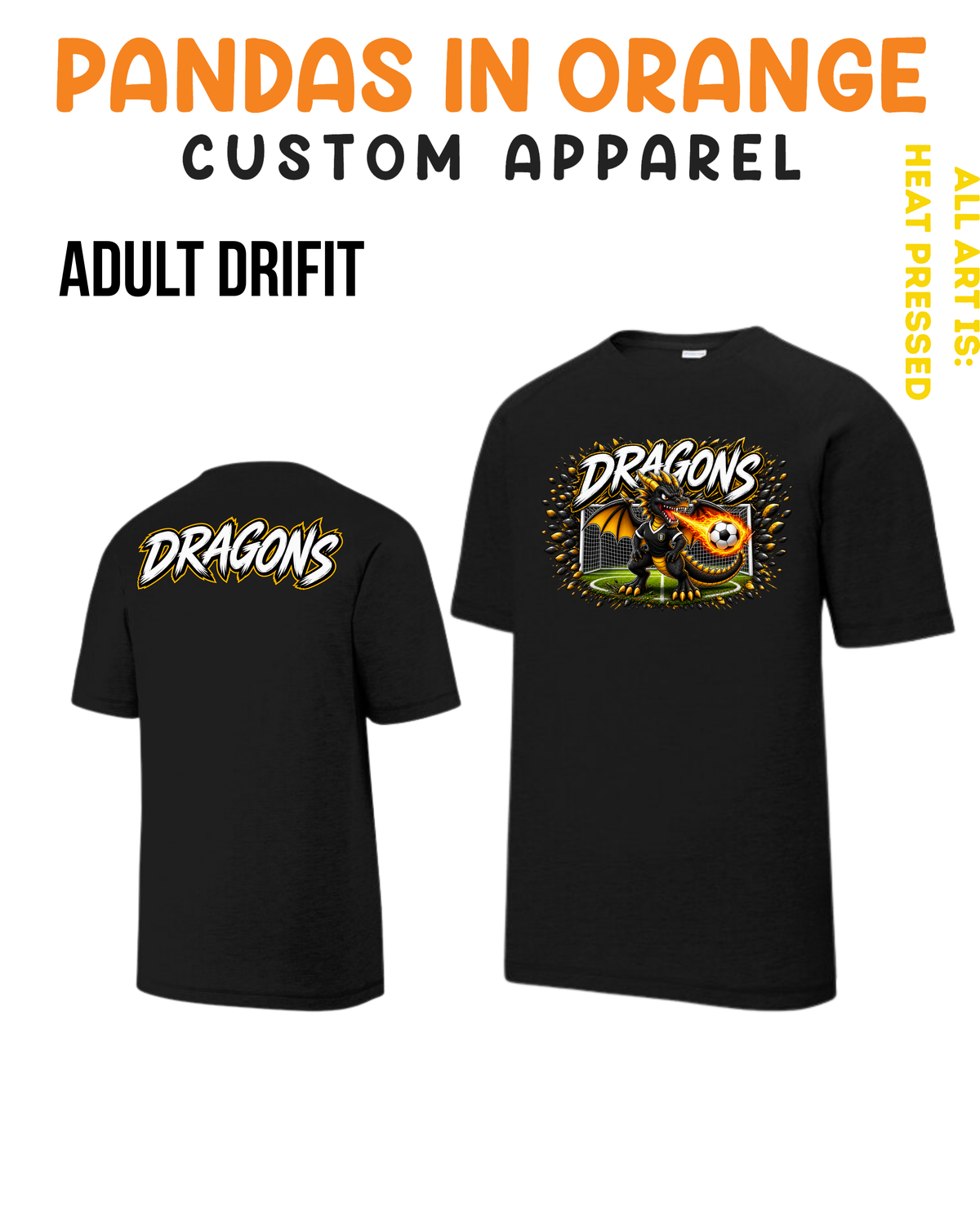 Dragons SOCCER ADULT Tri-Blend Wicking Raglan Tee