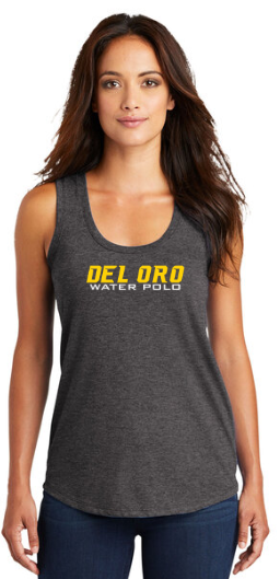 Del Oro High School Ladies Casual Racerback Tank Top Heathered Charcoal