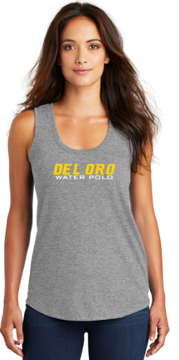 Del Oro High School Ladies Casual Racerback Tank Top Grey Frost