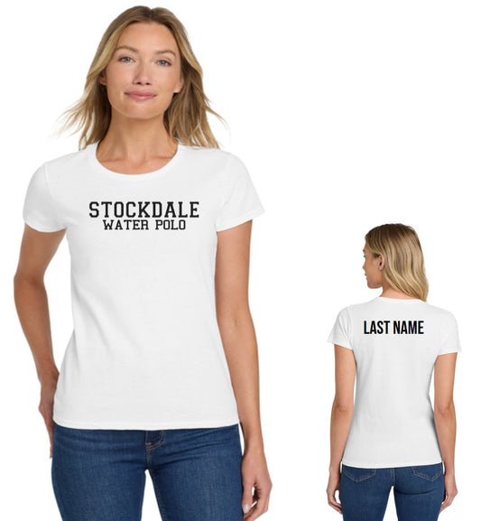Stockdale High School Women's Shirt Sport White with Word Logo