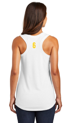 Del Oro High School Ladies Casual Racerback Tank Top White