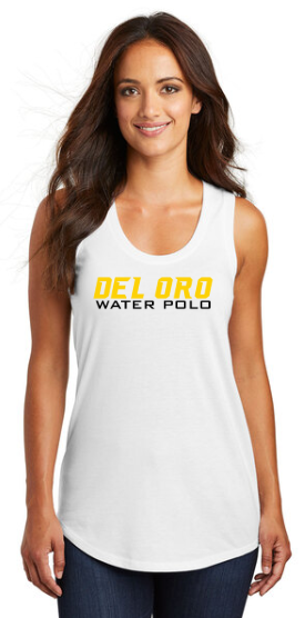 Del Oro High School Ladies Casual Racerback Tank Top White