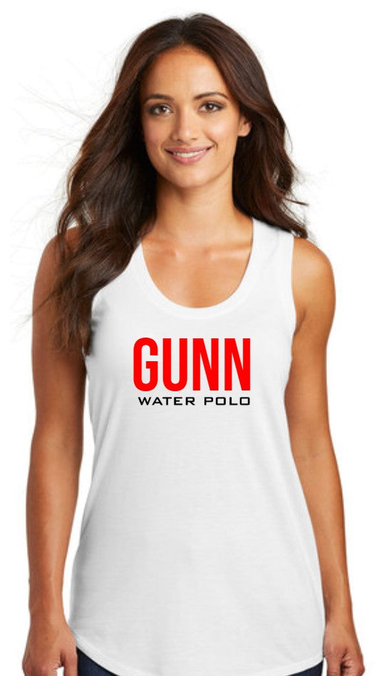 Gunn High School Ladies Active Racerback Tank Top White