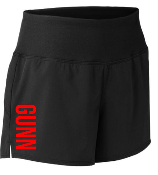 Gunn High School Female Shorts Black With Red Logo