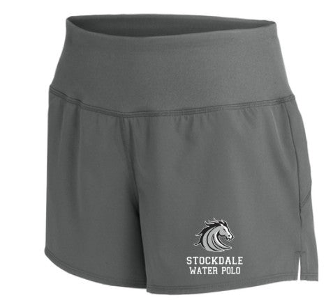 Stockdale High School Female Shorts Iron Grey Mascot Logo