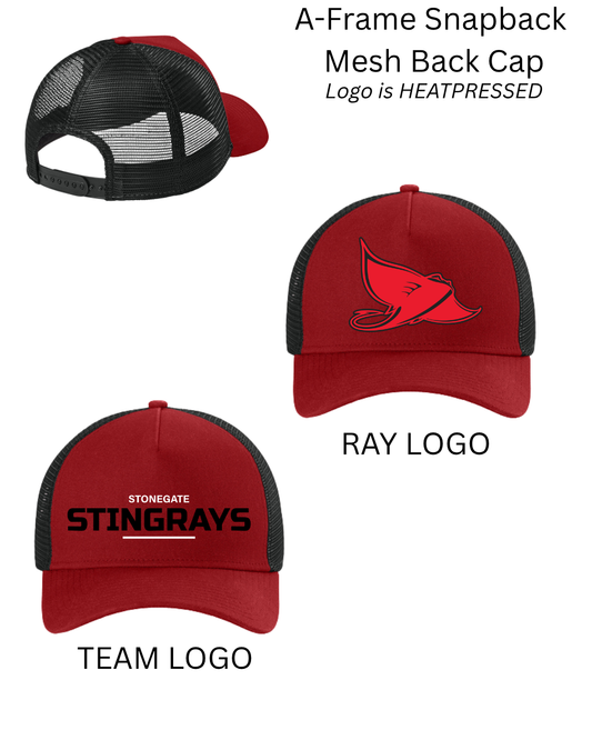 Stonegate Stingrays: Hat:  A-Frame Snapback Mesh Back Cap