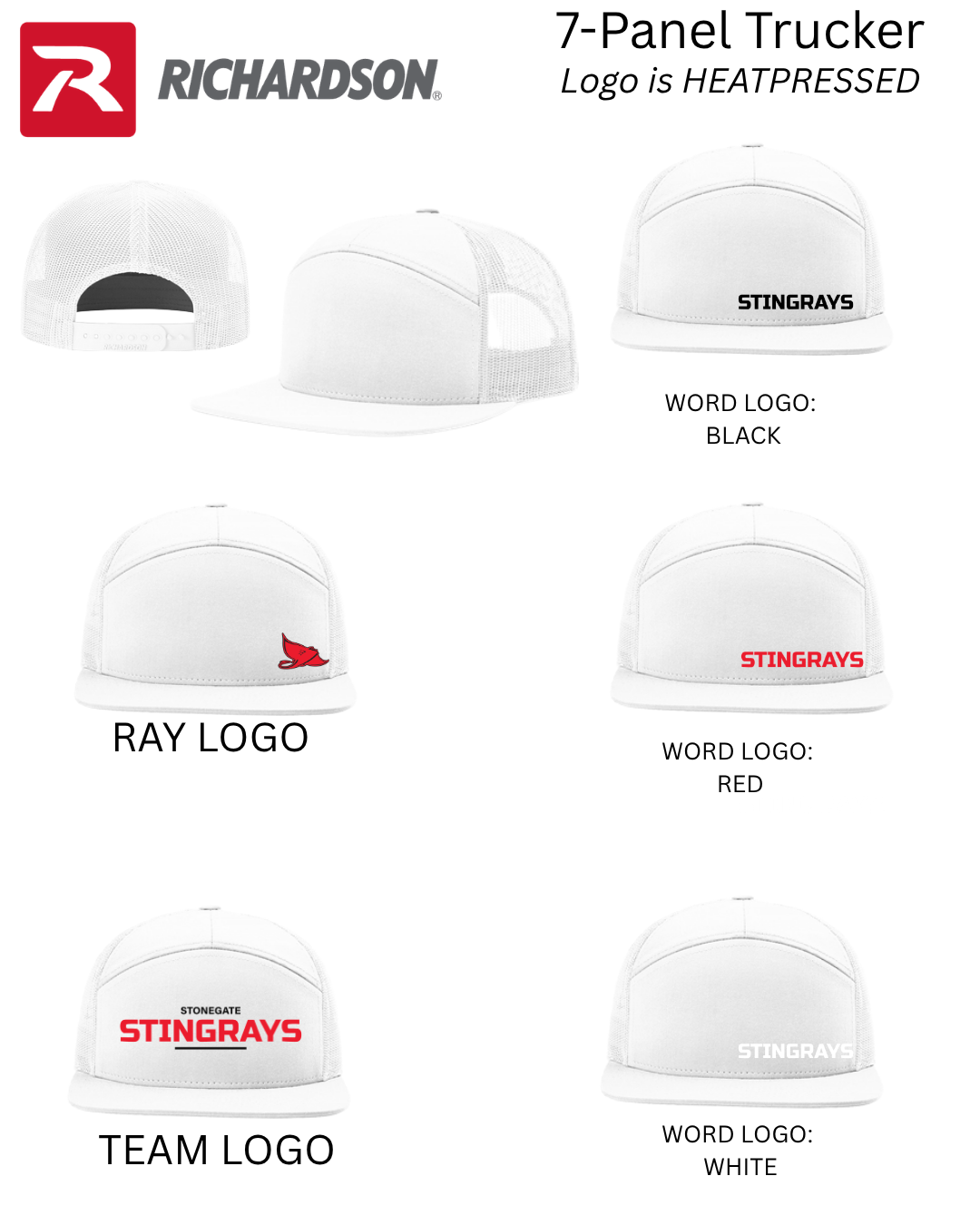 Stonegate Stingrays: Hat:  RICHARDSON 7-Panel Trucker