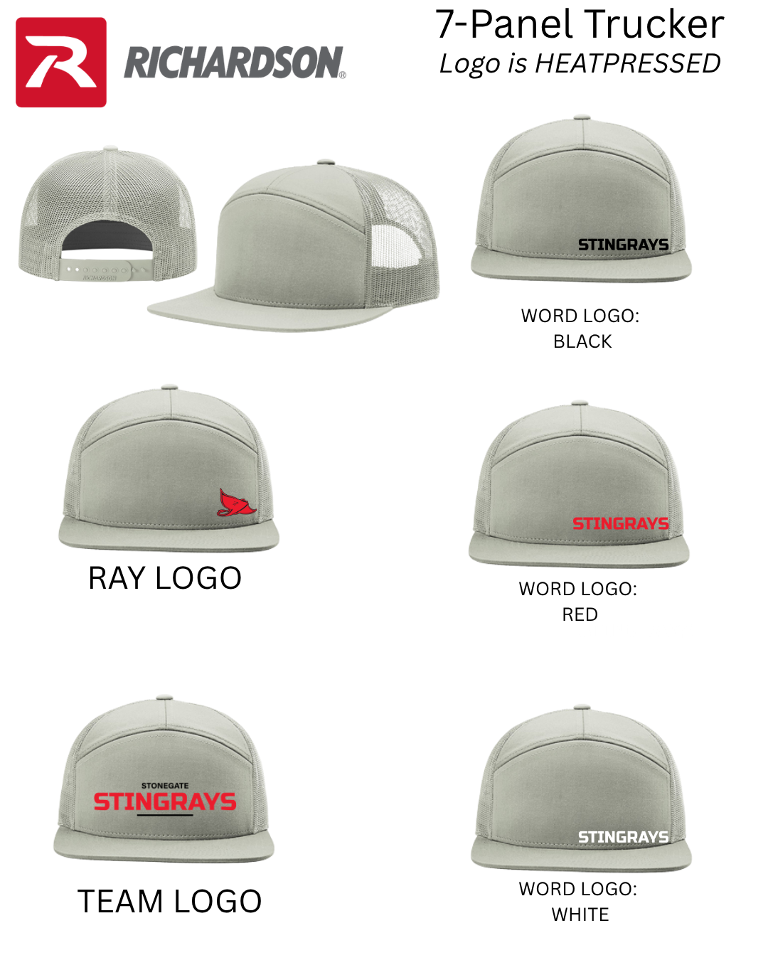 Stonegate Stingrays: Hat:  RICHARDSON 7-Panel Trucker