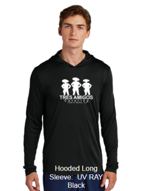 Tres Amigos Catering Unisex Hooded UV Long Sleeve