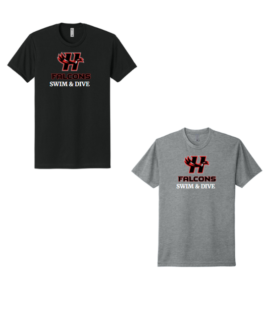 Falcons Swim & Dive Team Shirt White Font