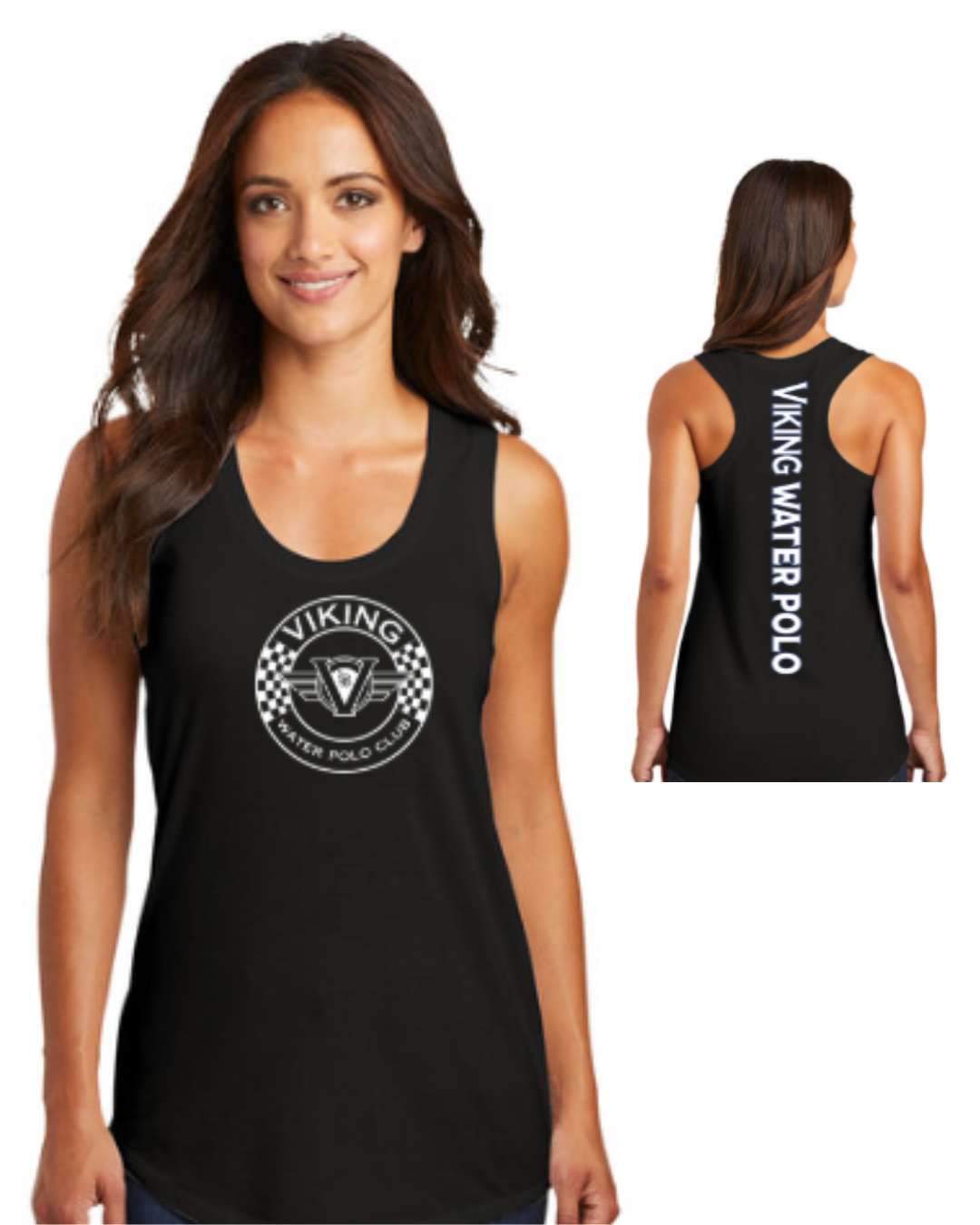 Viking Water Polo Club Active Racerback Tank Top Circle Logo