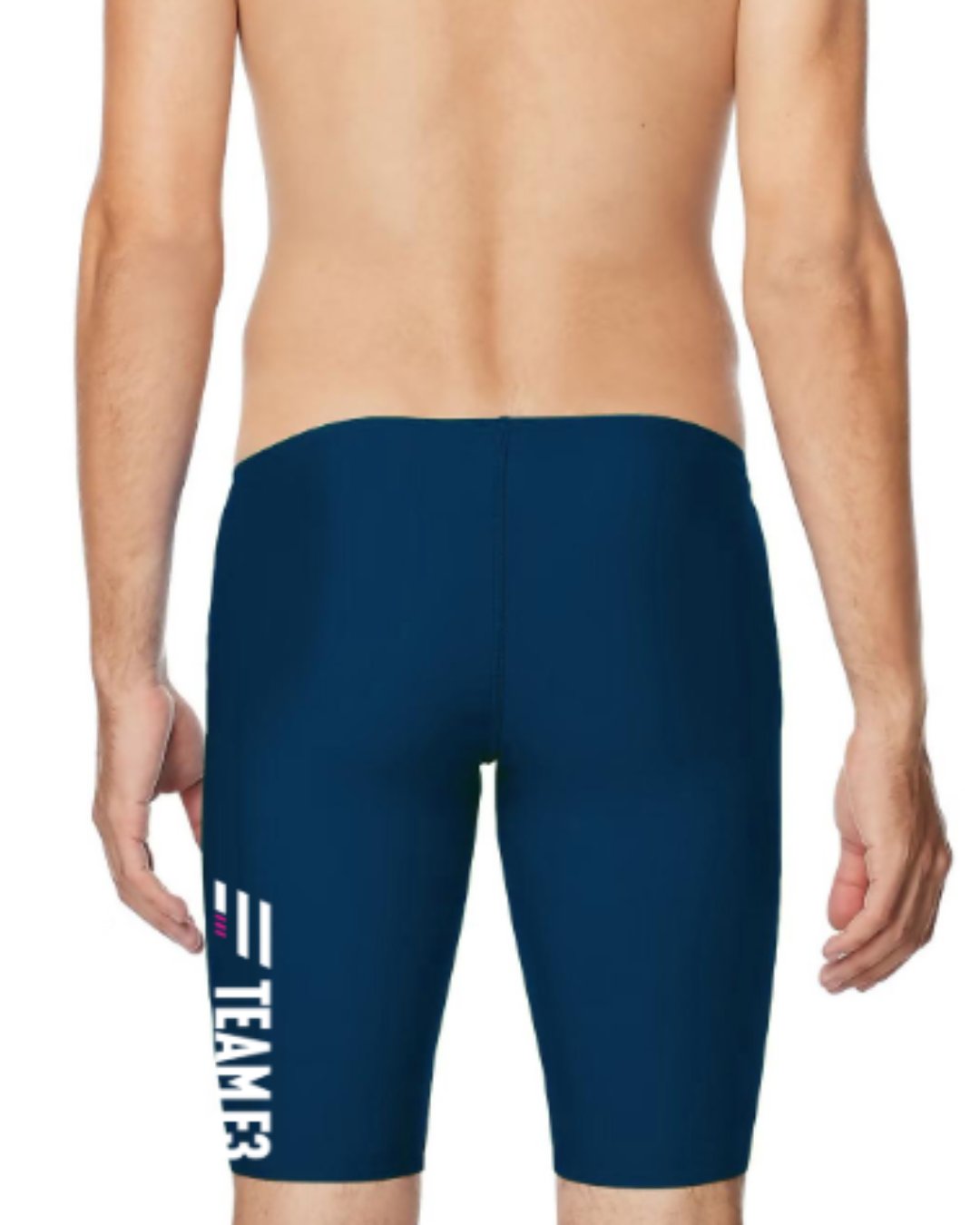 Team F3 Male Jammer Navy Vertical Logo