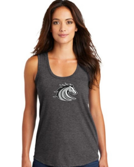 Stockdale High School  Ladies Active Racerback Tank Top Charcoal