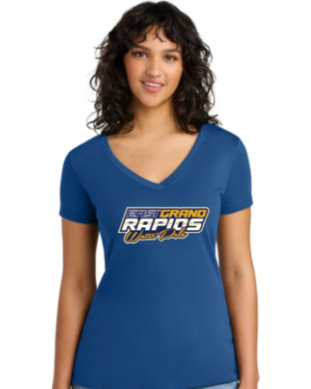 East Grand Rapids High School Female V Neck Shirt Royal