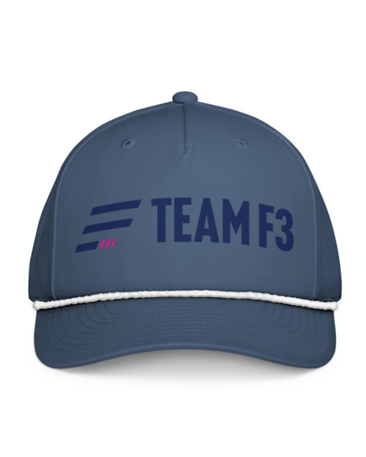 Team F3  Classic Rope Cap Light Blue with White