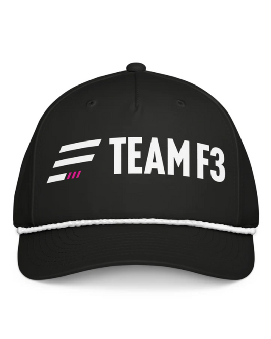 Team F3 Classic Rope Cap Black with White