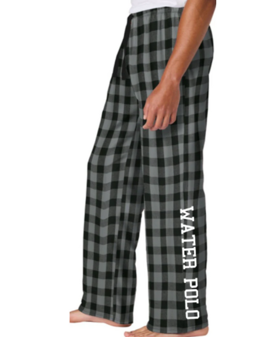 Stockdale High School Flannel Pants Grey/ Black Buffalo Check Water Polo Logo