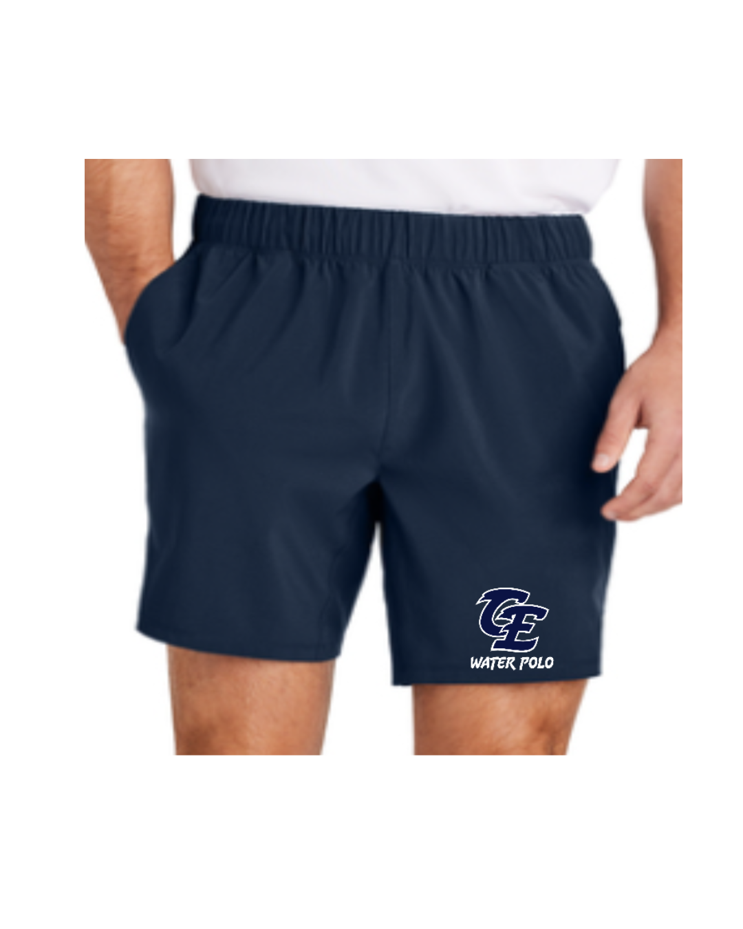 Clovis East High School Male Shorts Black True Navy CE Logo