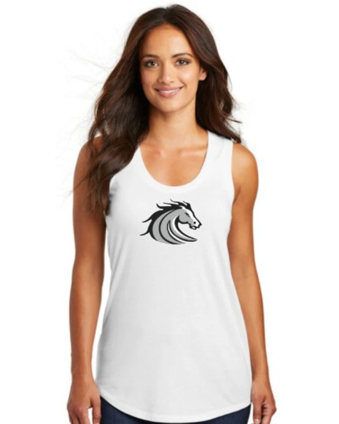 Stockdale High School  Ladies Active Racerback Tank Top White