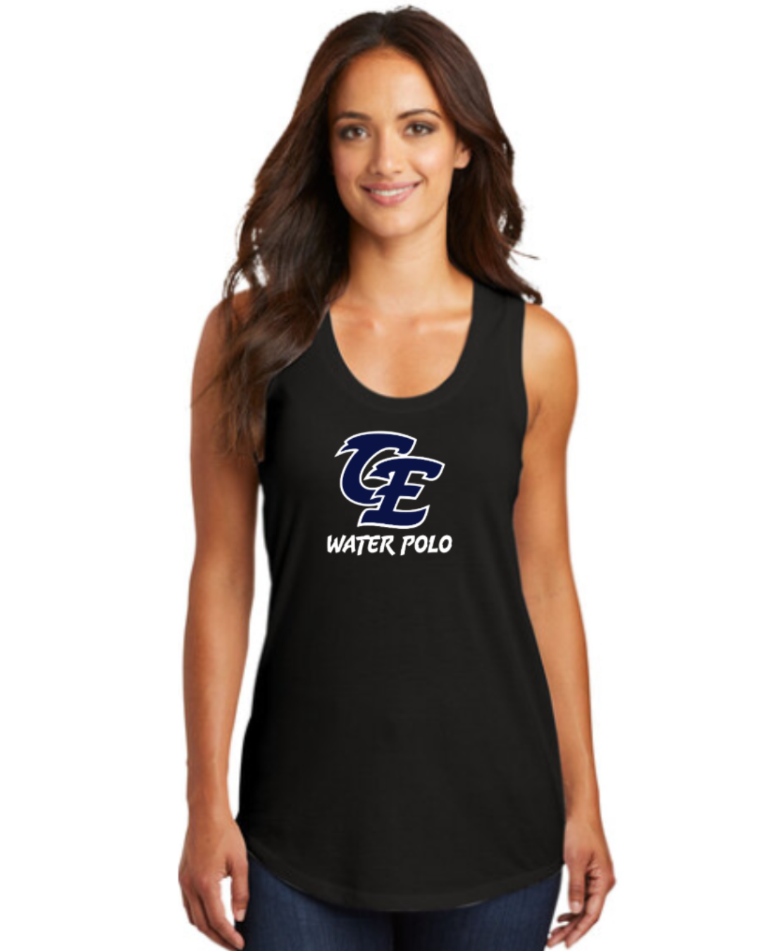 Clovis East High School Ladies Active Racerback Tank Top Black
