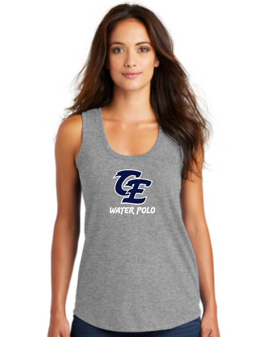 Clovis East High School Ladies Active Racerback Tank Top Grey Frost