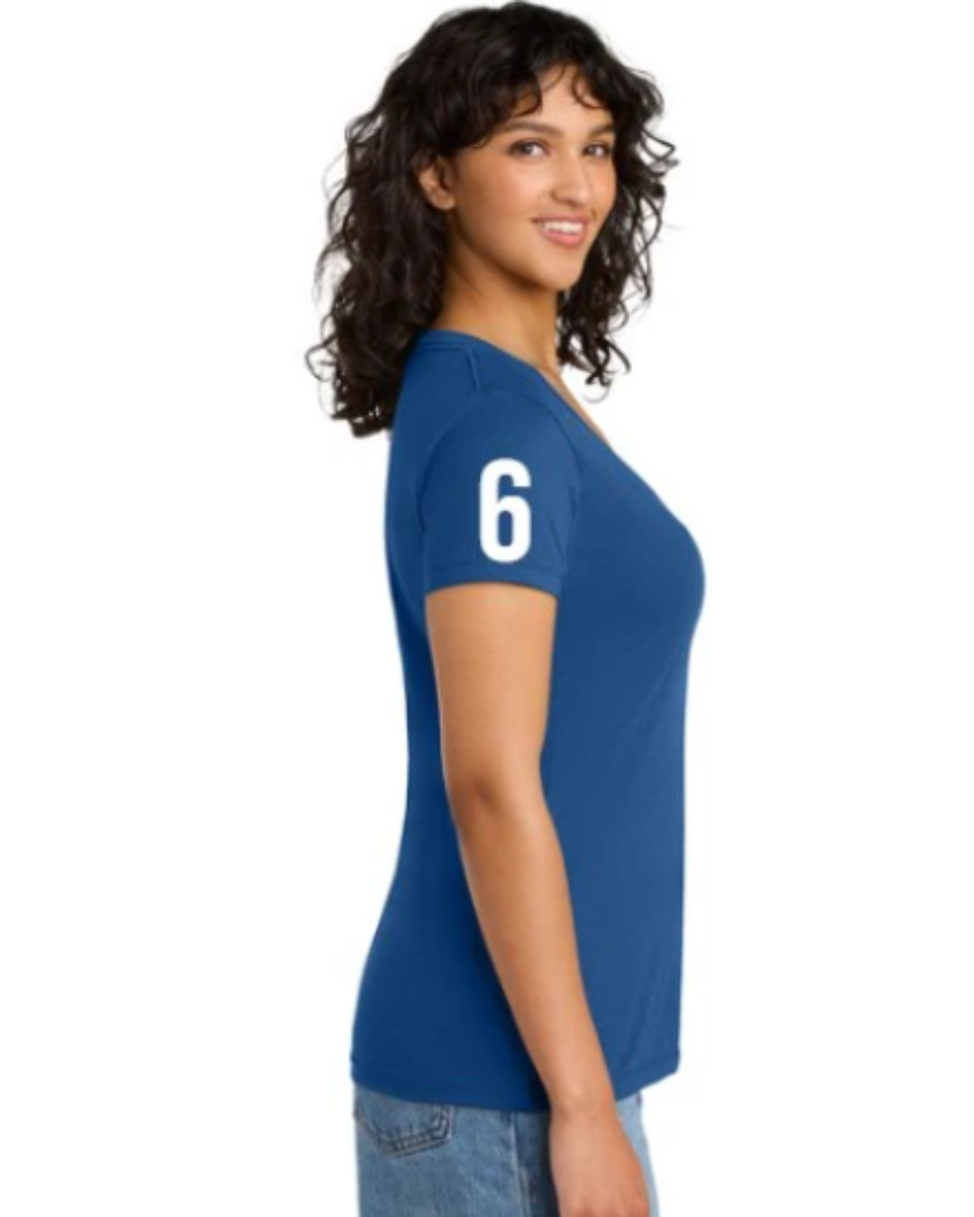 East Grand Rapids High School Female V Neck Shirt Royal