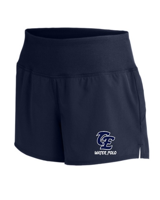 Clovis East High School Female Shorts Black True Navy CE Logo