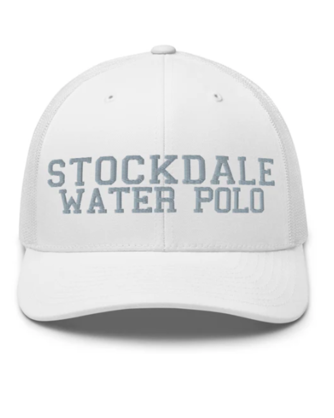 Stockdale High School Trucker Cap White with Grey Logo